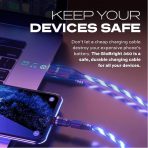1M Magnetic LED Cable: 540° Rotation, Colorful 3-In-1 Fast Charge - Image 3