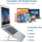 Portable Aluminum Adjustable Laptop Stand, Laptop Riser Laptop Holder For Desk - Image 2