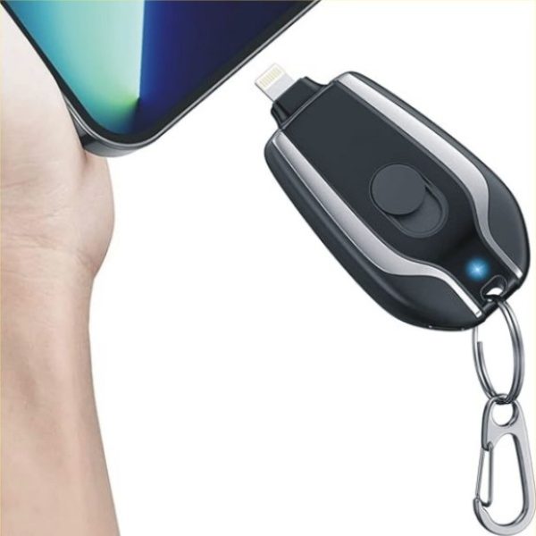 Portable Charger Keychain Mini Emergency Power Bank 1500mAh