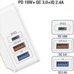 A838 Fast Charger PD 18WPlus QC 3.0 Plus IQ 2.4A Output EU PIN Plus TYPE-C - Image 2