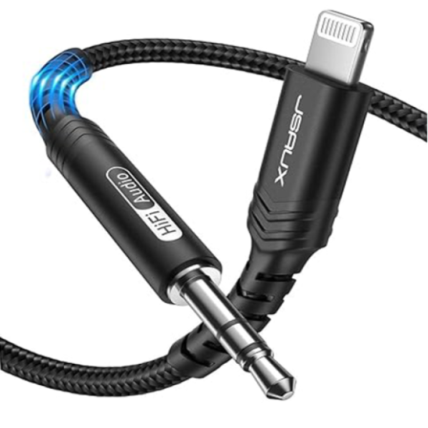 Black 1.8M Lightning To 3.5mm Headphone AUX Cable For IPhone