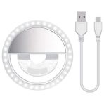 Selfie Phone Camera Ring Light With 36 LED Light, 3-Level Adjustable Brightness On-Video Lights Clips On