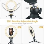 10" Selfie Ring Light With Tripod Stand, Dimmable Desktop LED Circle Light - Image 4