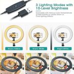 2 In 1 Desktop High Angle Shot Phone Mount With 10-Inch Dimmable LED Ring Fill Light - Image 3
