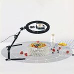 2 In 1 Desktop High Angle Shot Phone Mount With 10-Inch Dimmable LED Ring Fill Light - Image 5