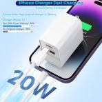 Dual Port 20W PD IPhone Fast Charger Brick Adapter - Image 2