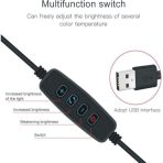 8 Inch LED Selfie Ring Light With Long Arm Clip Phone Holder 3 Color Dimmable Ring Light Multi-Function - Image 4