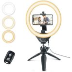 10" Selfie Ring Light With Tripod Stand, Dimmable Desktop LED Circle Light