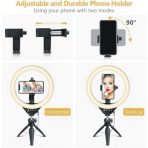 10" Selfie Ring Light With Tripod Stand, Dimmable Desktop LED Circle Light - Image 2