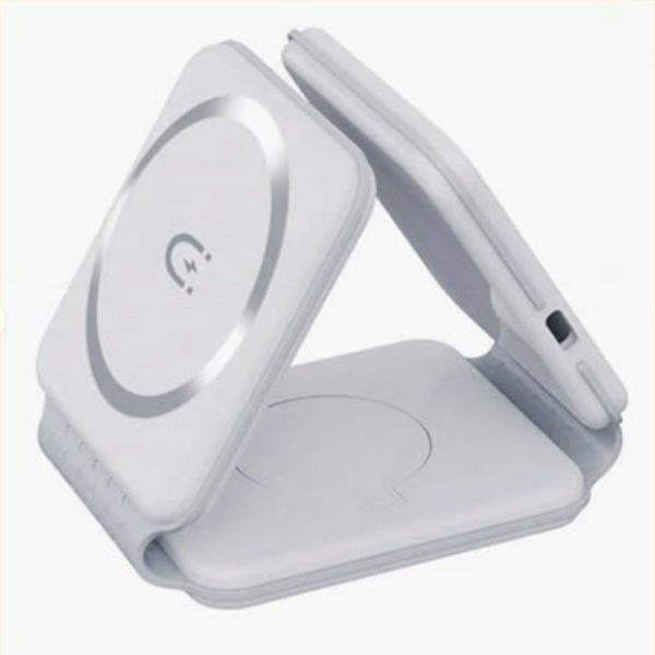 15w Magnetic Foldable 3-In-1 Wireless Charger Compatible With Iphone