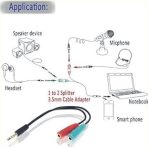 Microphone Mic And Earphone Female Extension Audio Splitter - Image 2