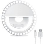 Girl's 36 LED Rechargeable Clip-On Selfie Ring Light For IPhone